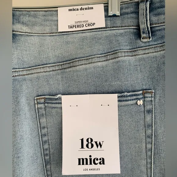 Mica Denim Super High Tapered Crop Jeans NWT Size 18W