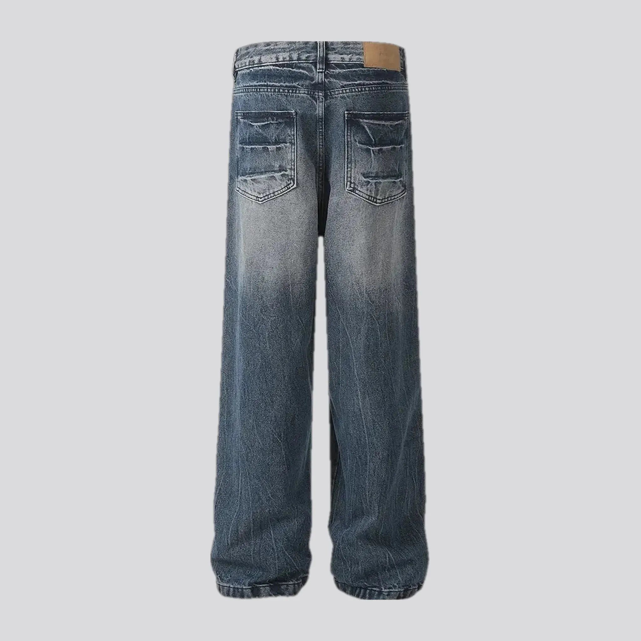 Mid rise faded jeans for men