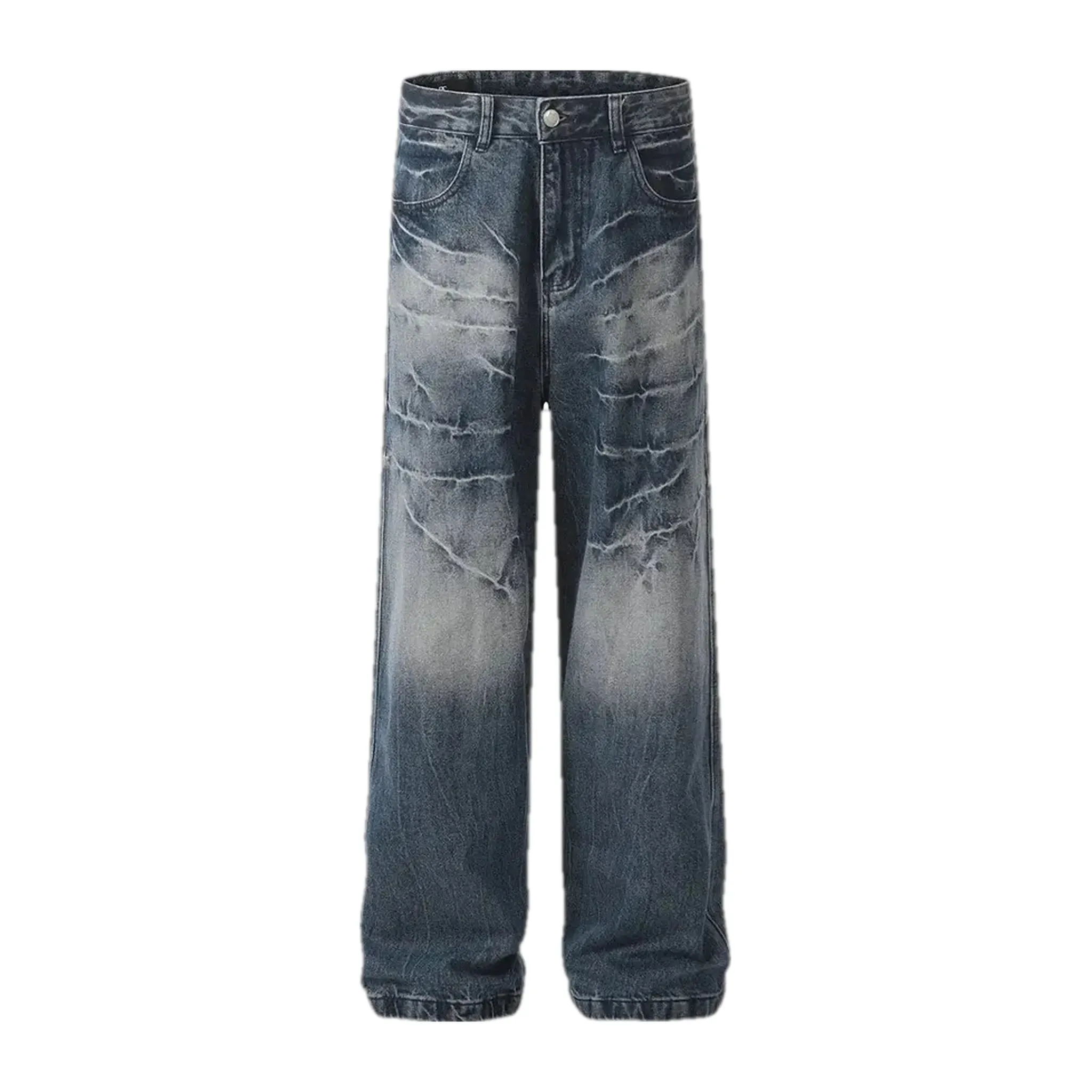 Mid rise faded jeans for men