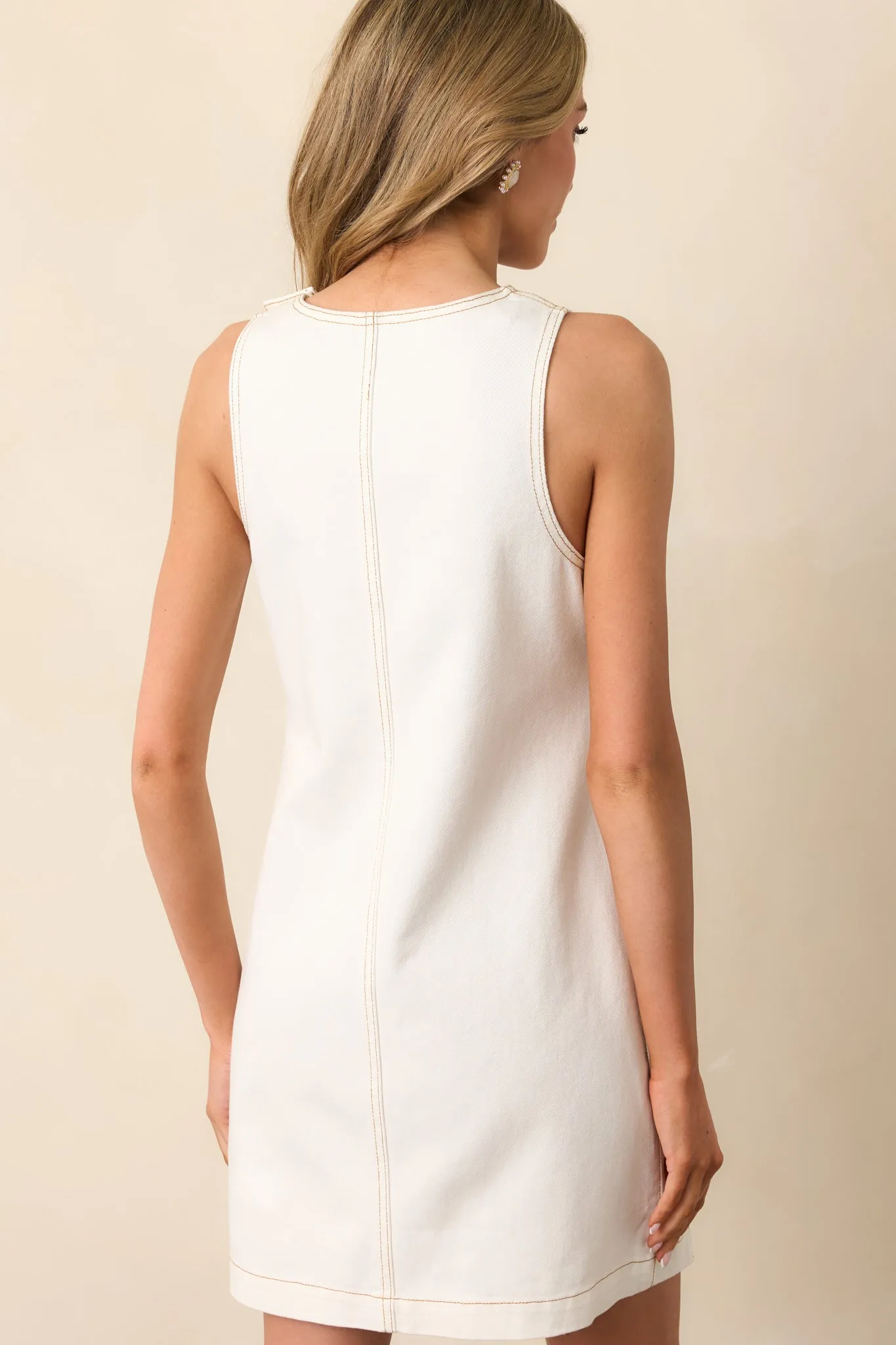 MINKPINK White Tabitha Wave Button Mini Dress