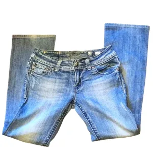 Miss Me Light Wash 5 Pocket Boot Cut Jeans with Hardware Size 29