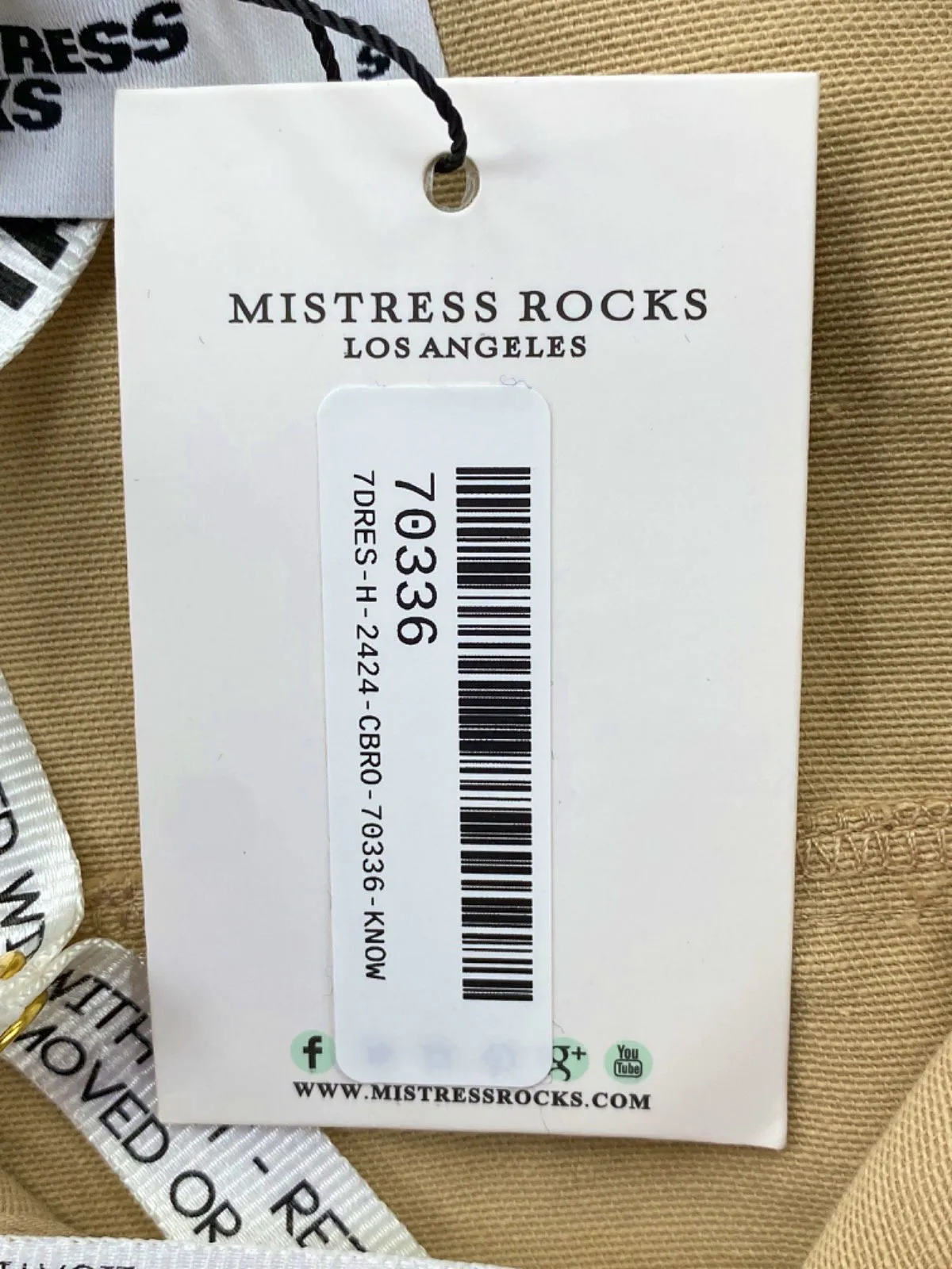 Mistress Rocks Beige Give a Cinch Dress UK S