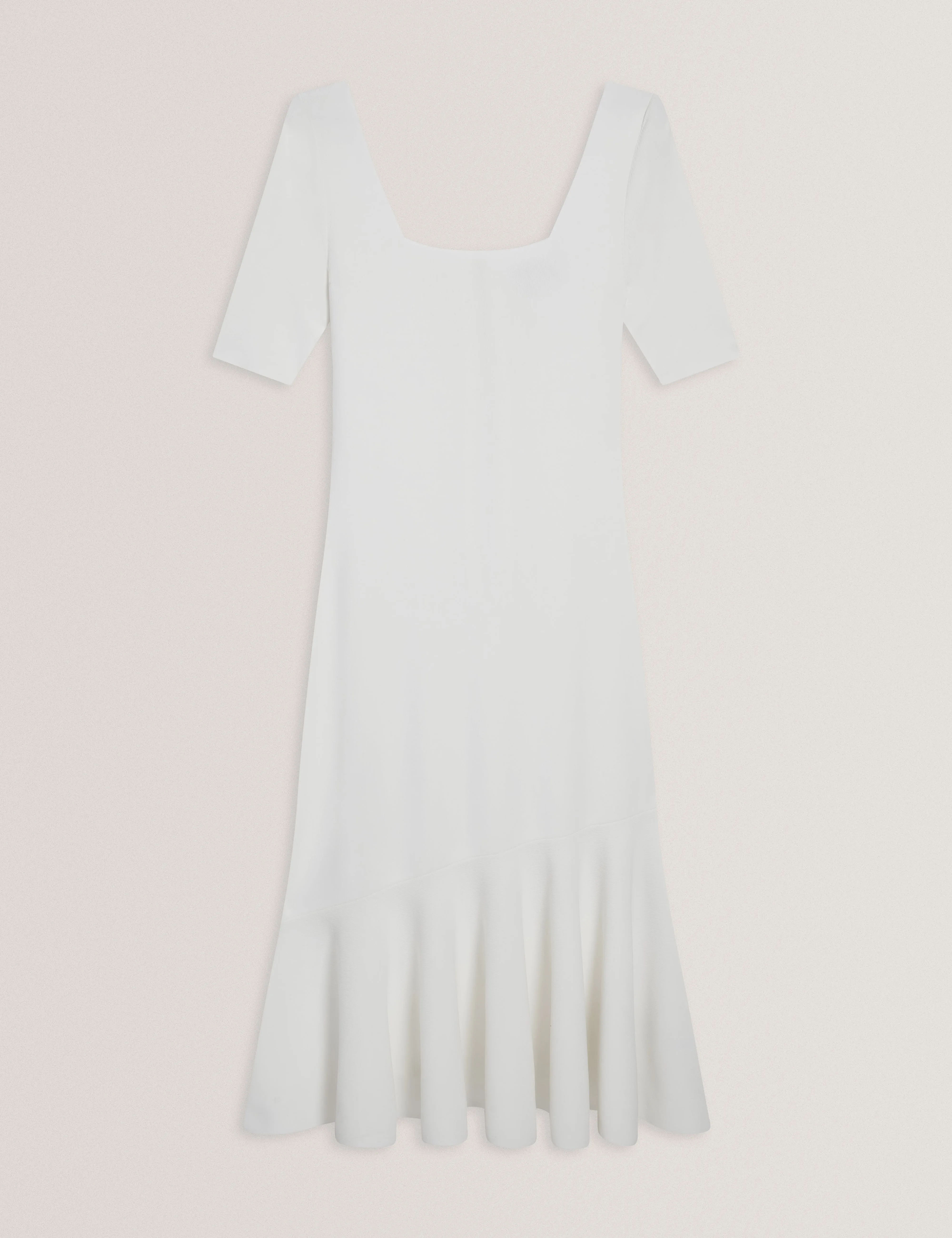 Miyhaa Knitted Flippy Skirt Sleeveless Midi Dress Ivory
