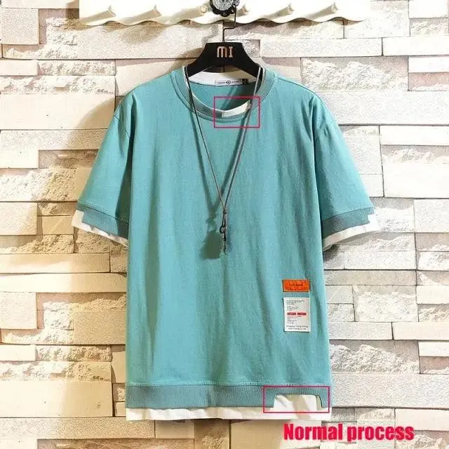 Modern Summer Short Sleeves New Fashion White T-shirt Streetwear One Piece Cool Hip Hop Rock Punk Men Top Tees T-shirt Clothes Men's Green Top Half Sleeve T-Shirt Men's Summer Short Sleeve Loose Casual Clothes
