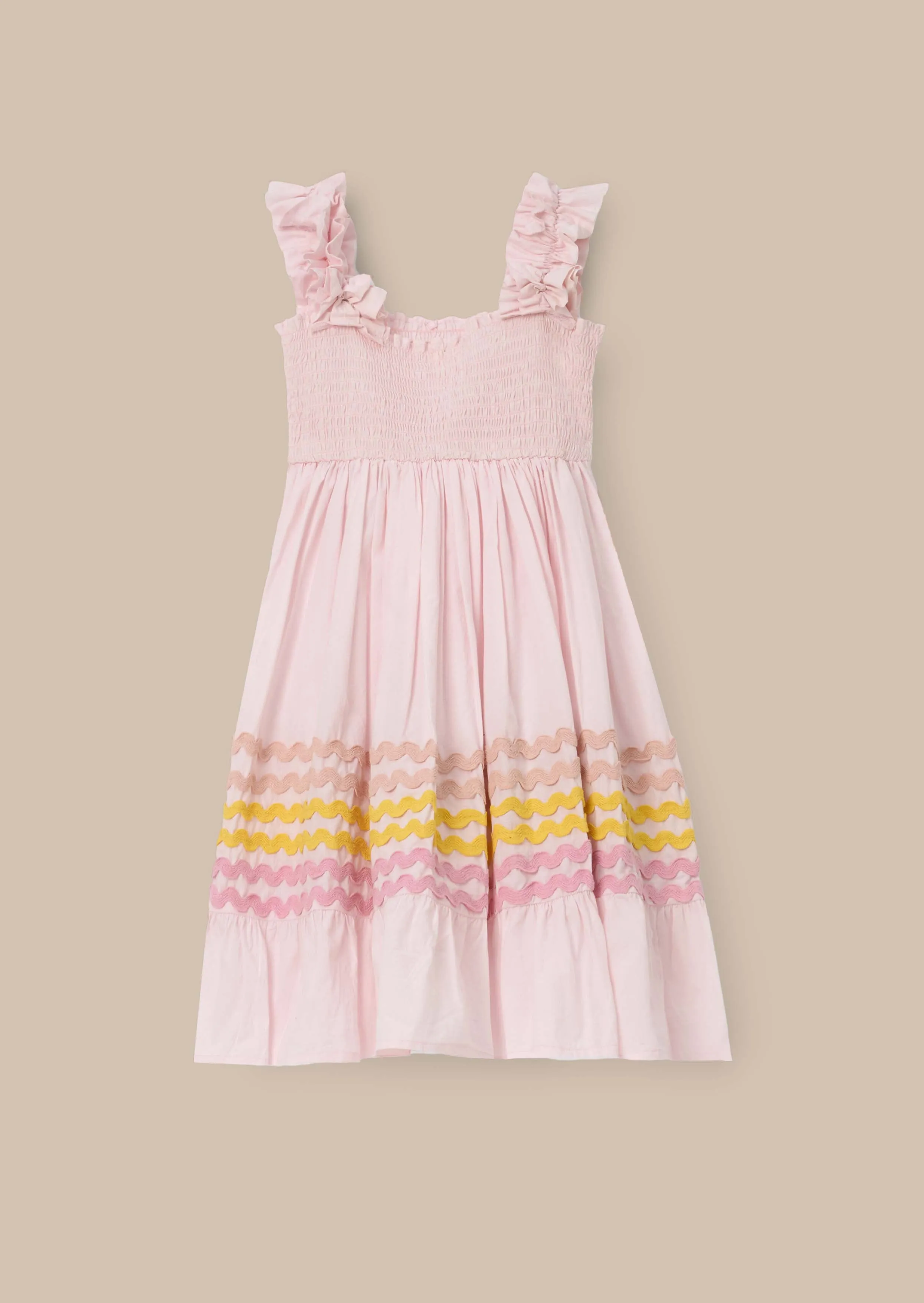 Monique Pink Ric Rac Midi Dress
