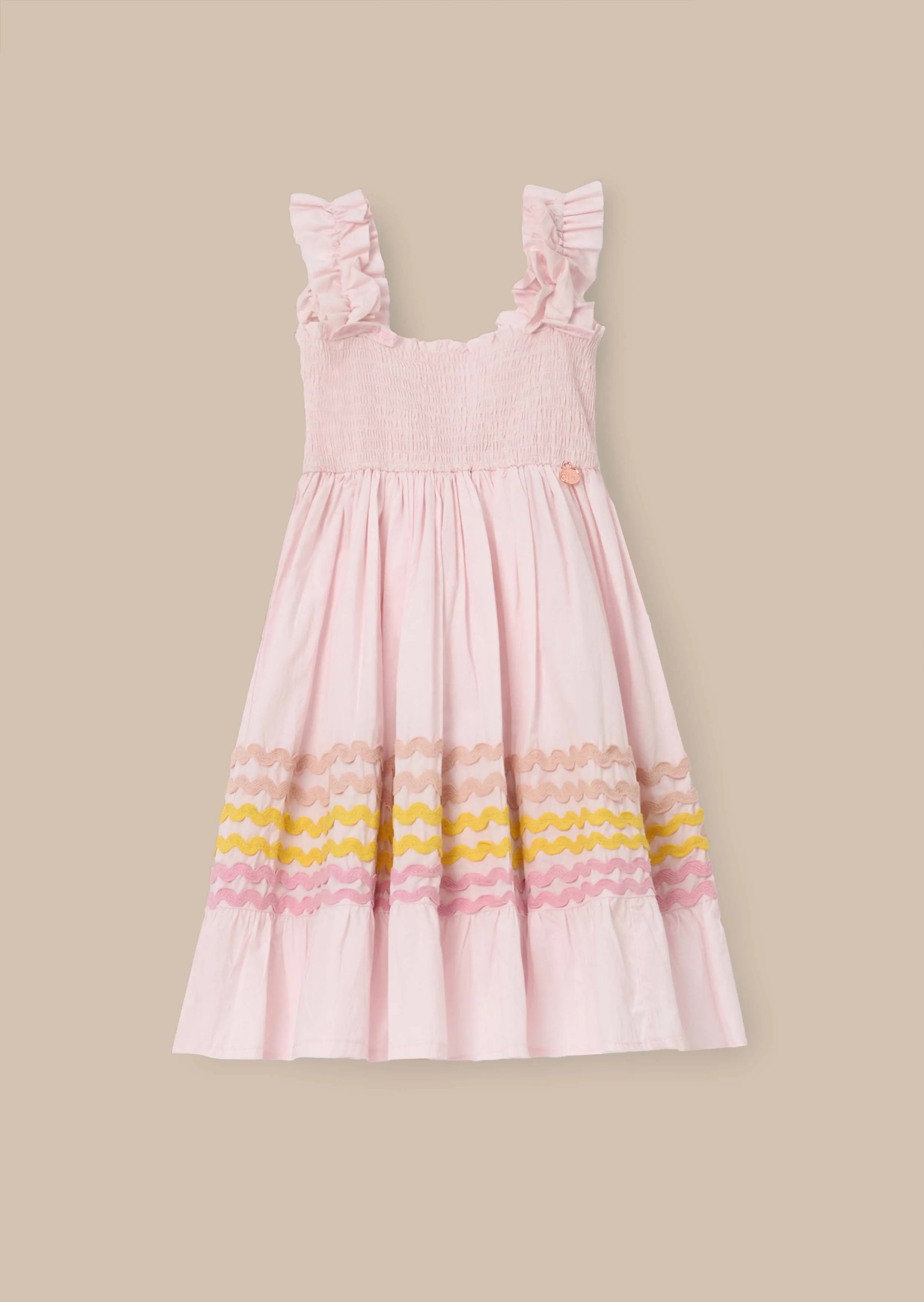 Monique Pink Ric Rac Midi Dress