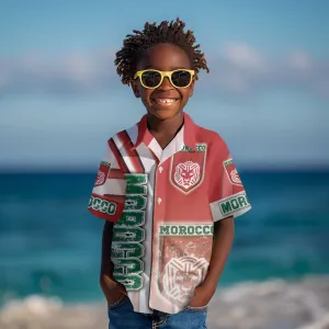 Morocco Soccer Kid Hawaiian Shirt Atlas Lions Football - Road To Champion DT03