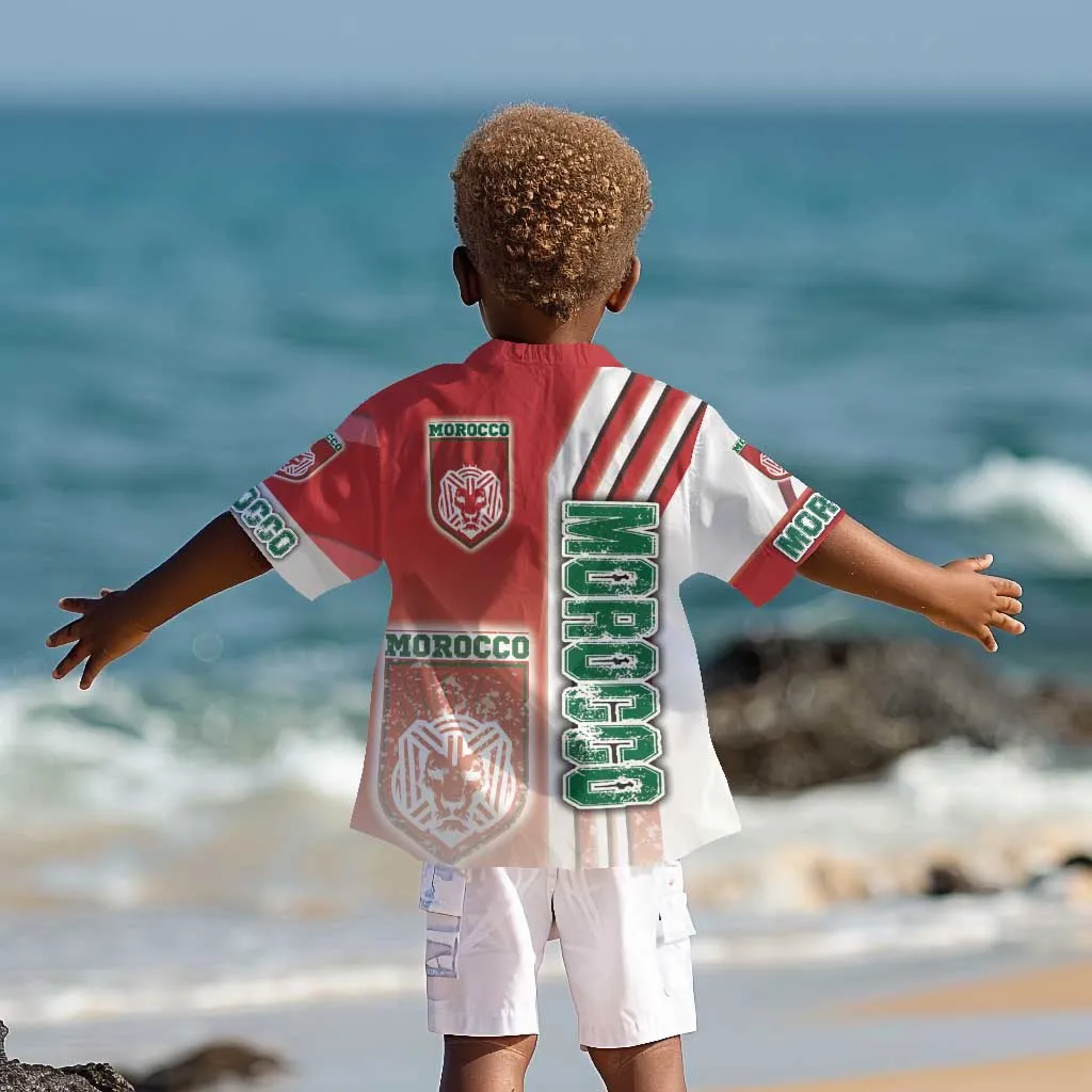 Morocco Soccer Kid Hawaiian Shirt Atlas Lions Football - Road To Champion DT03