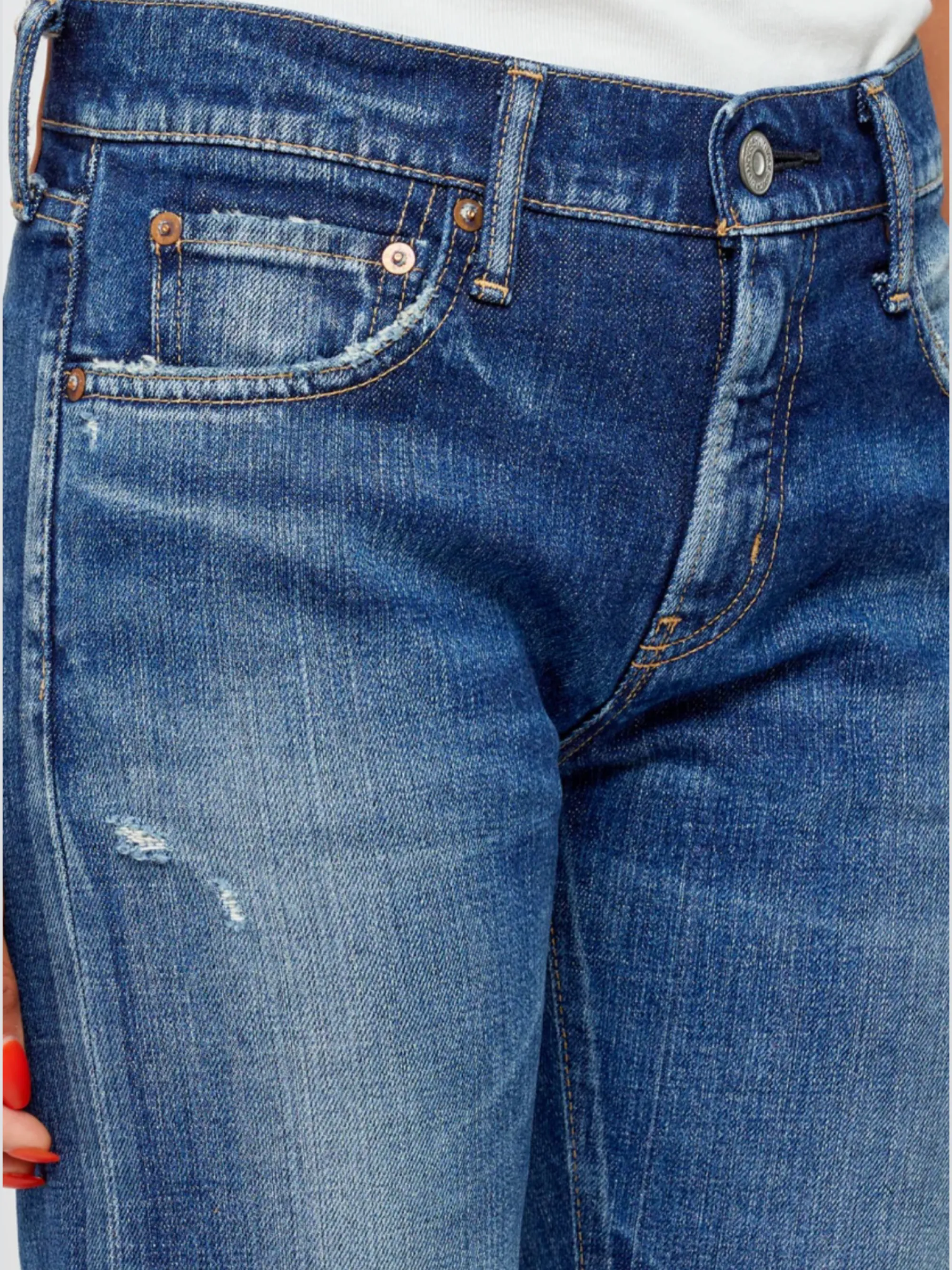 Moussy Vintage MV Moonachie Slim Straight Jeans in Dark Blue