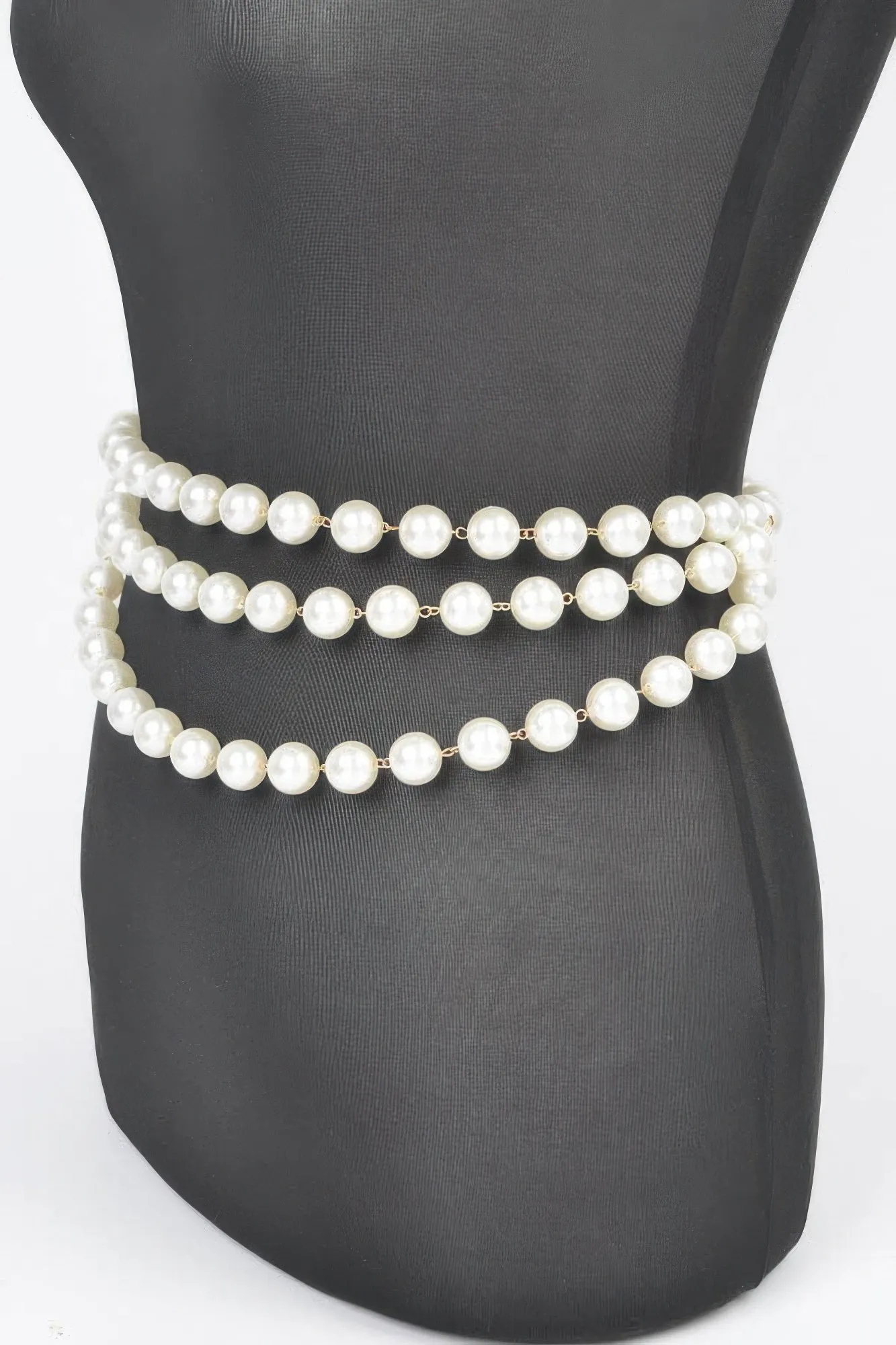 Multi Layered Pearl Chain Belt