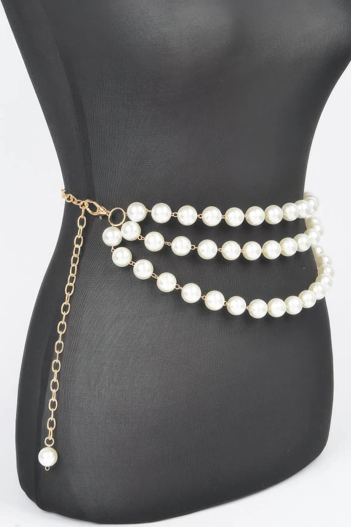 Multi Layered Pearl Chain Belt