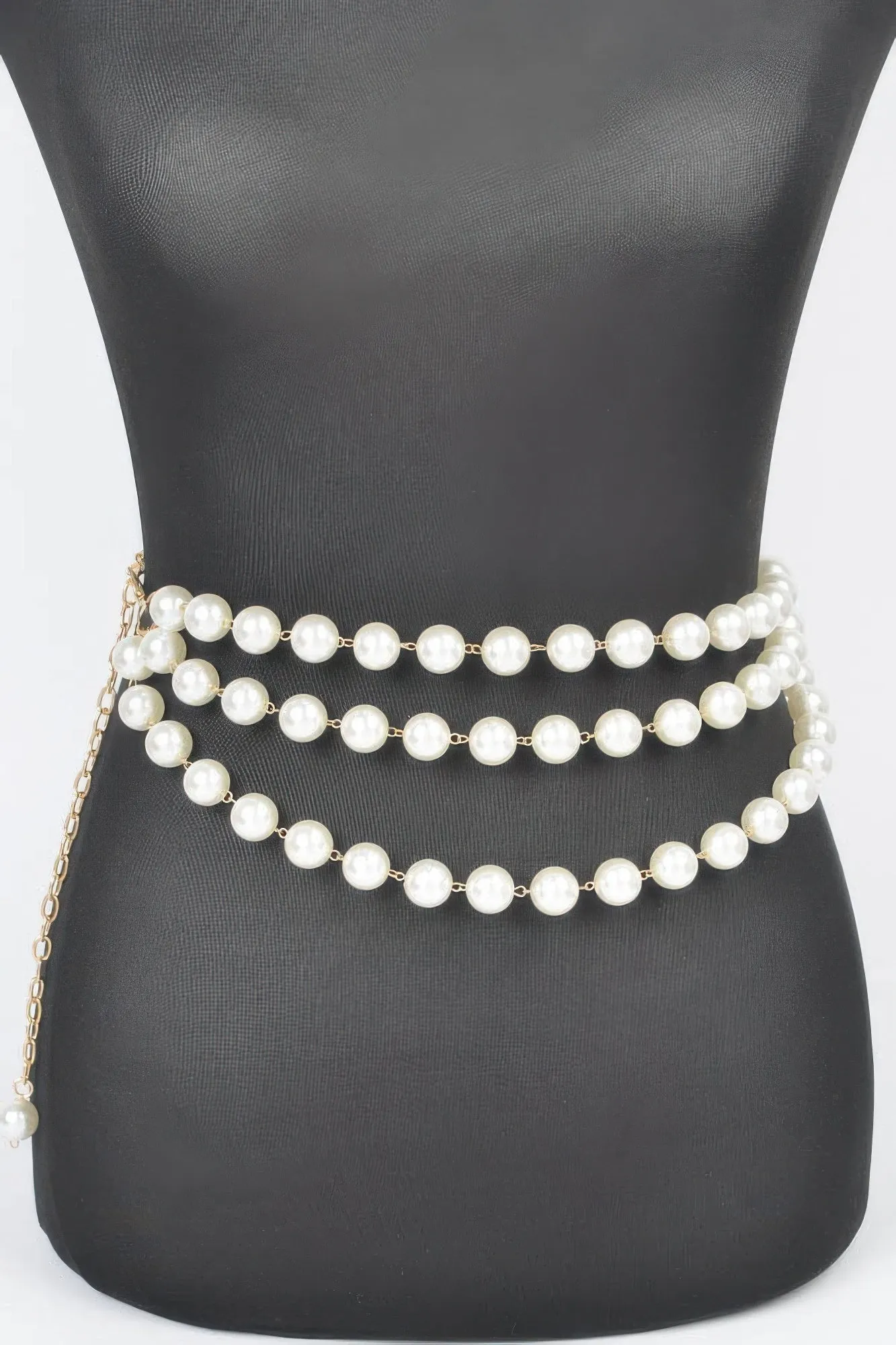 Multi Layered Pearl Chain Belt