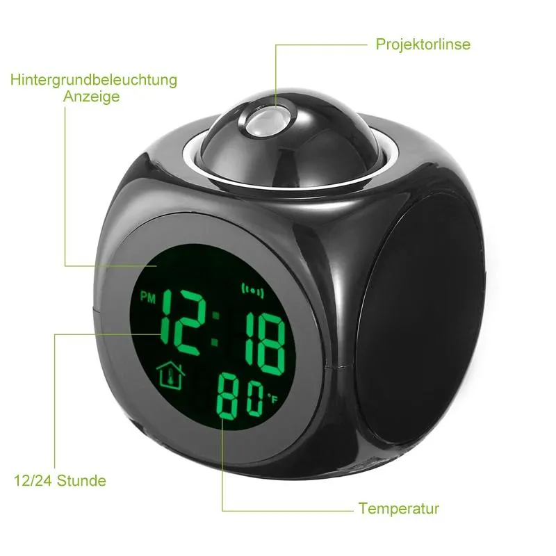 multifunktionale LCD-Uhr