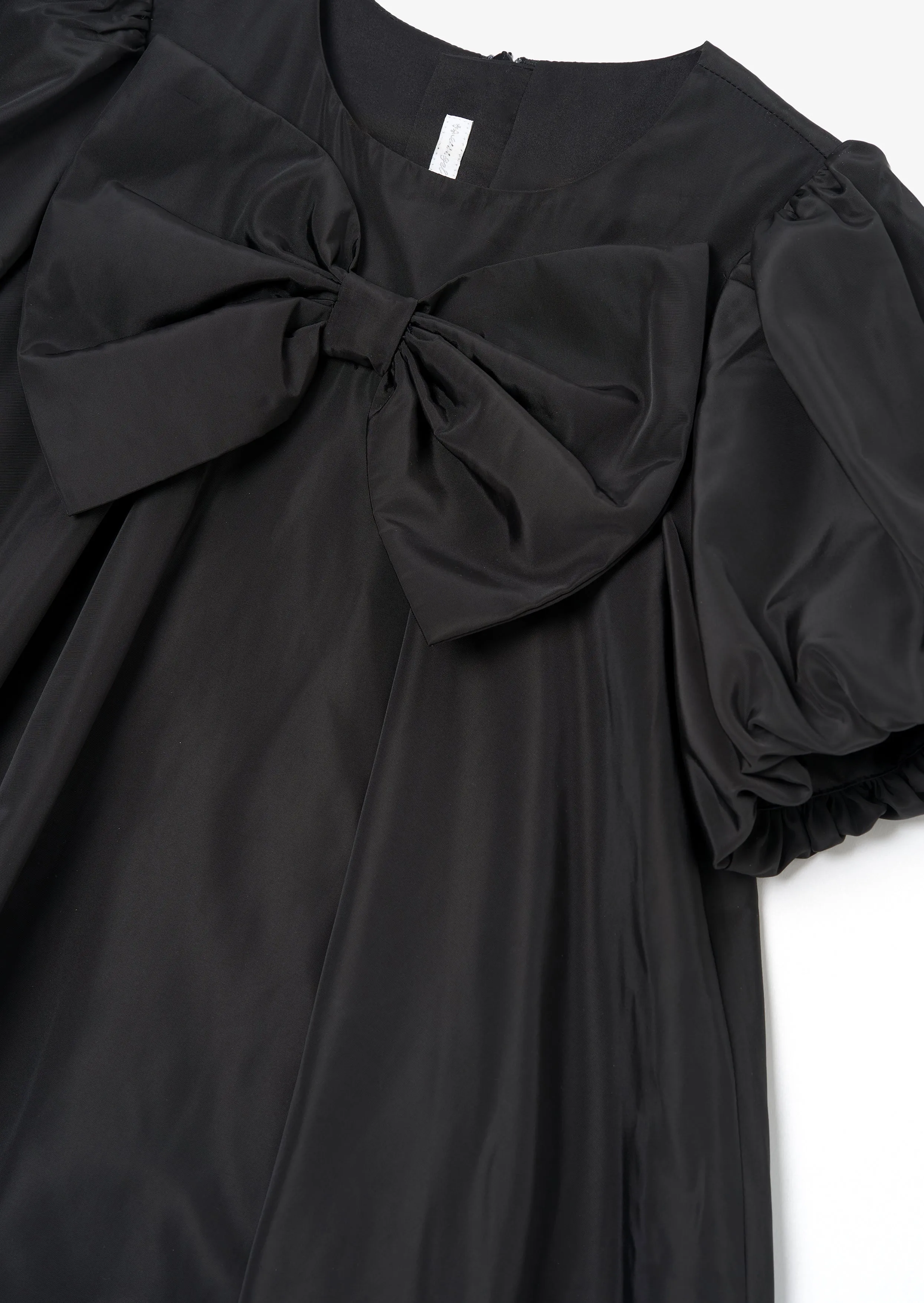 Nadia Black Bubble Hem Bow Dress