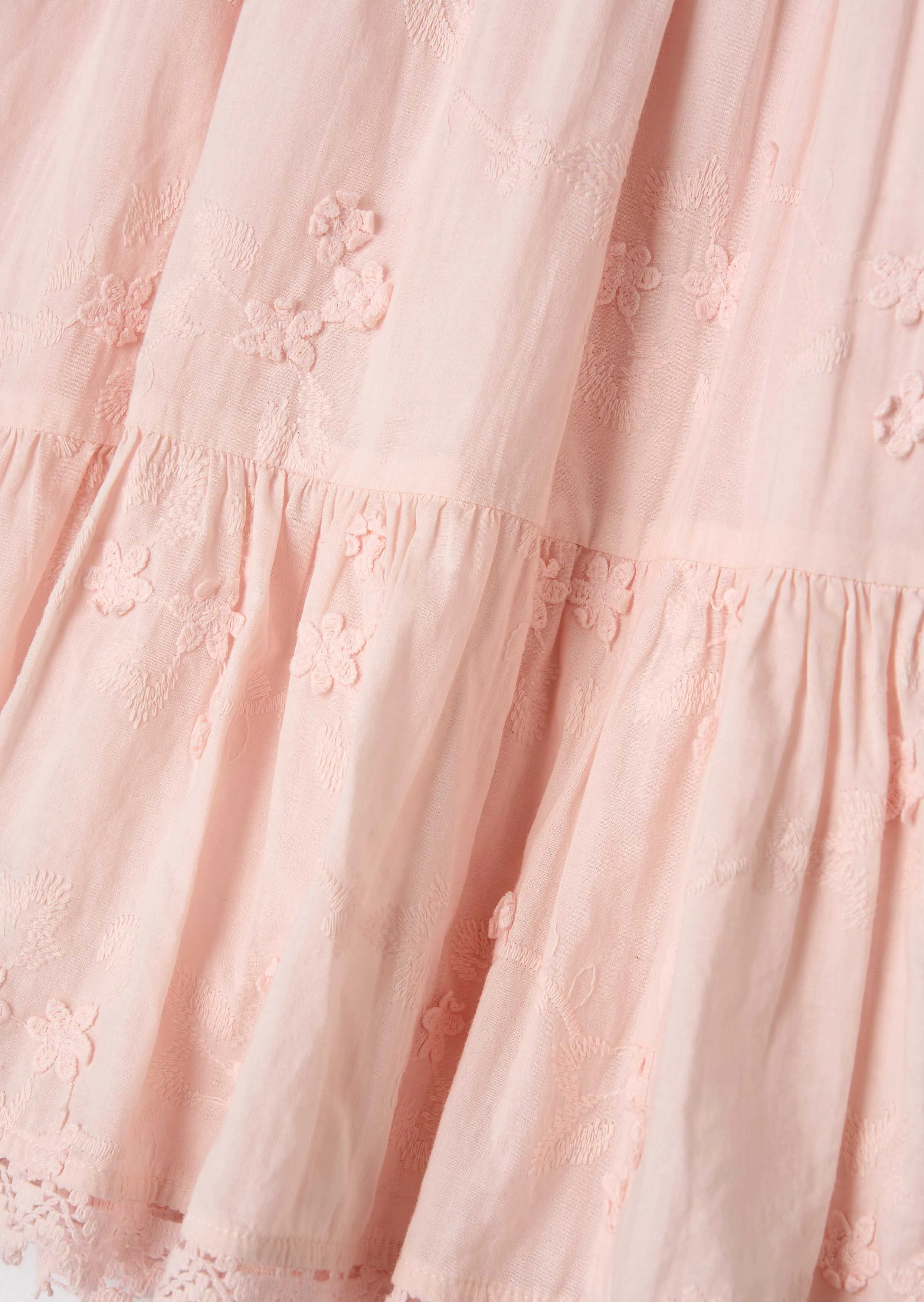 Natalia Pink Textured Floral Dress