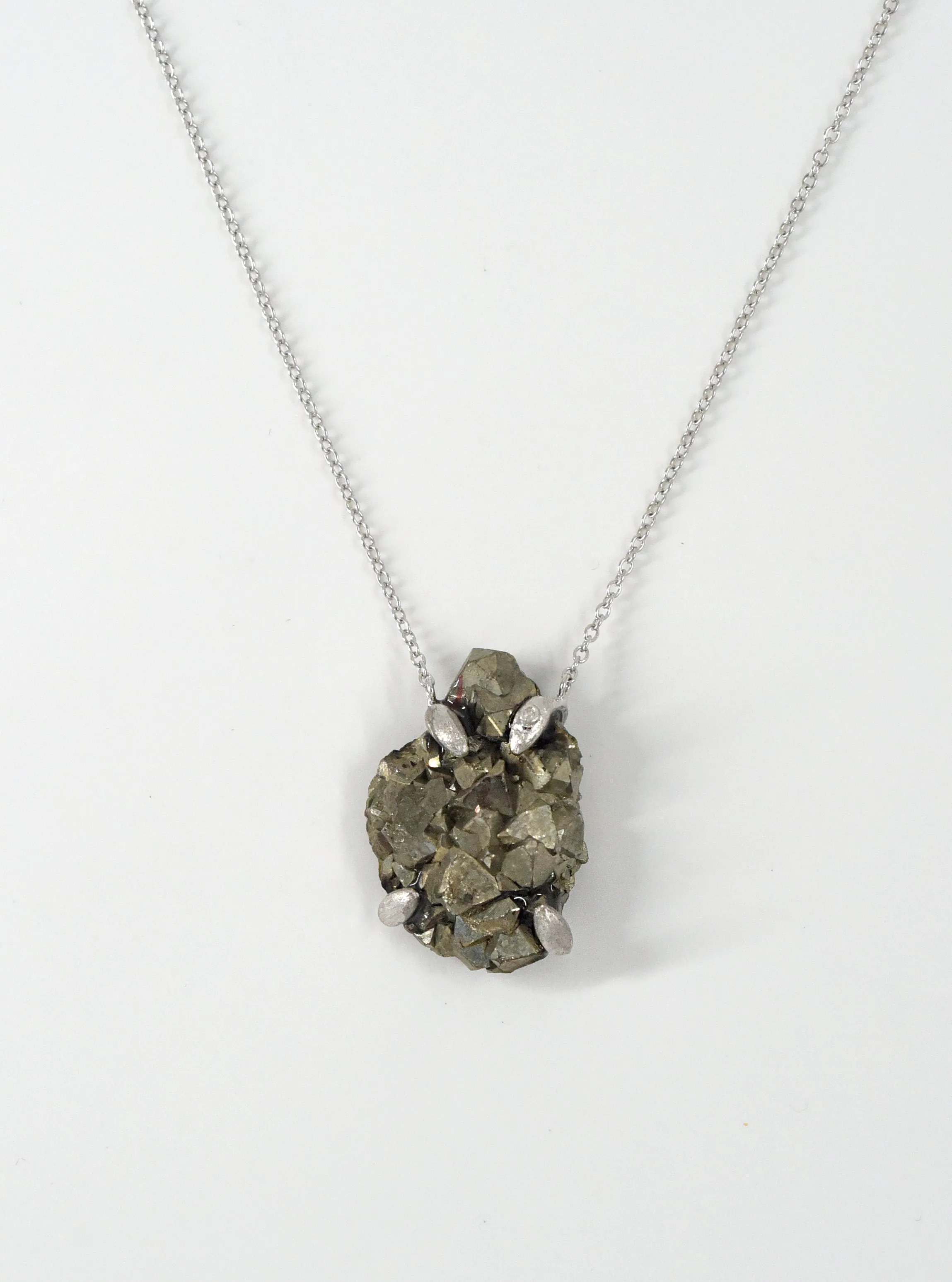Nature Pyrite Specimen Edgy Necklace