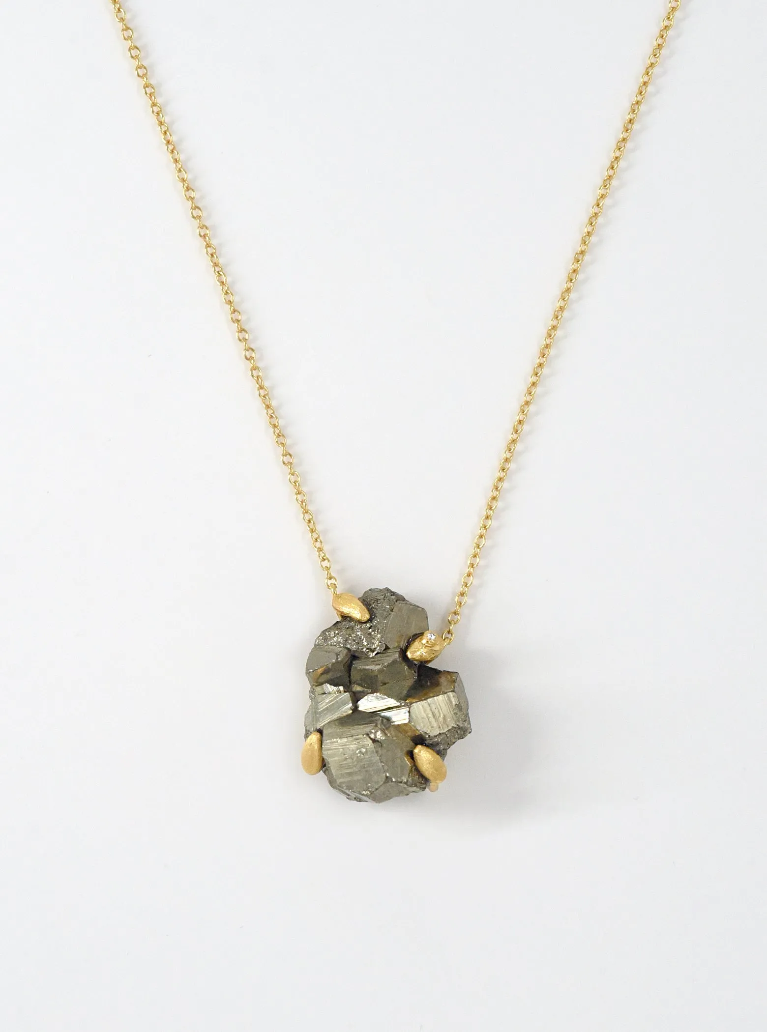 Nature Pyrite Specimen Edgy Necklace