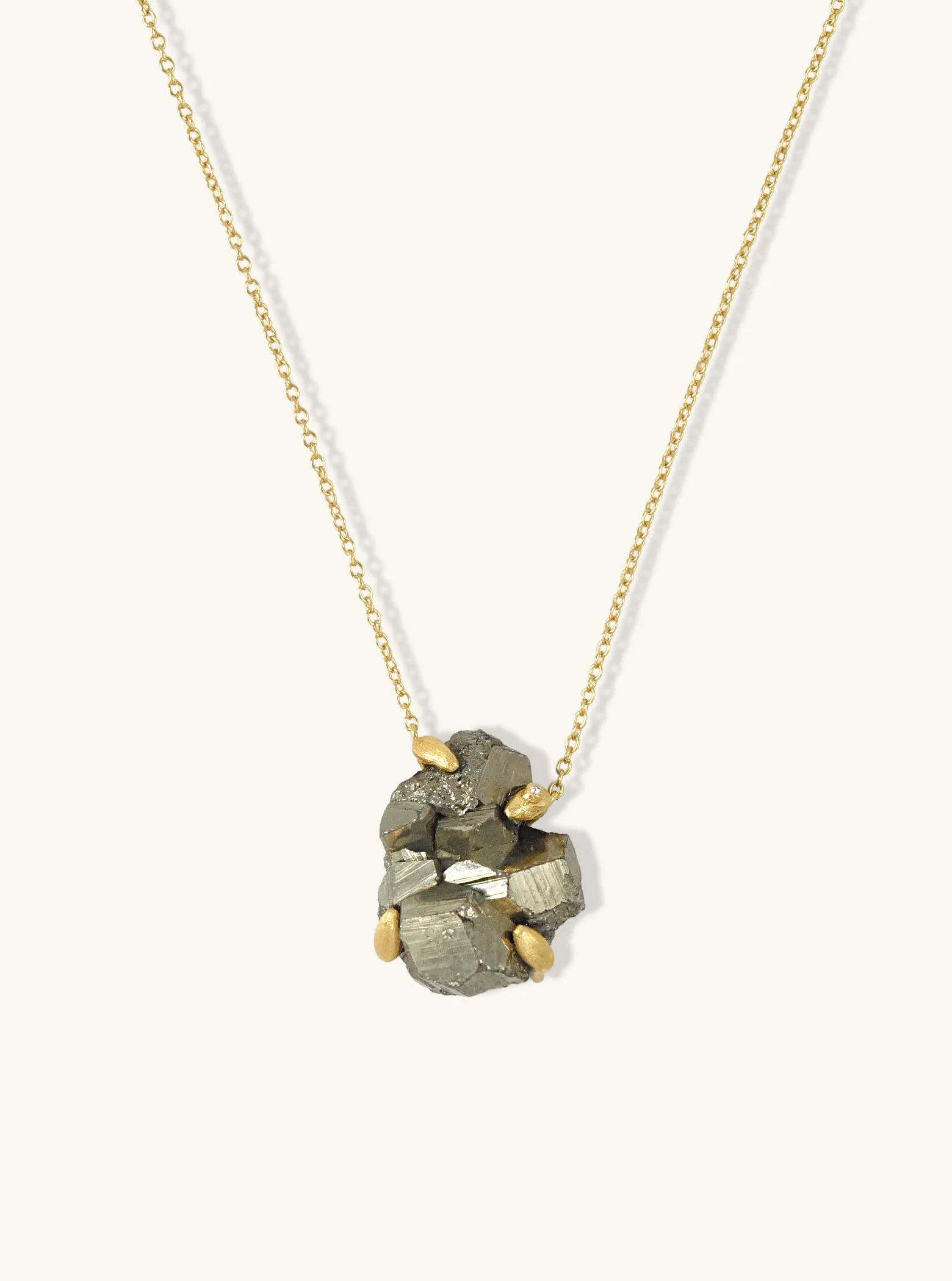 Nature Pyrite Specimen Edgy Necklace