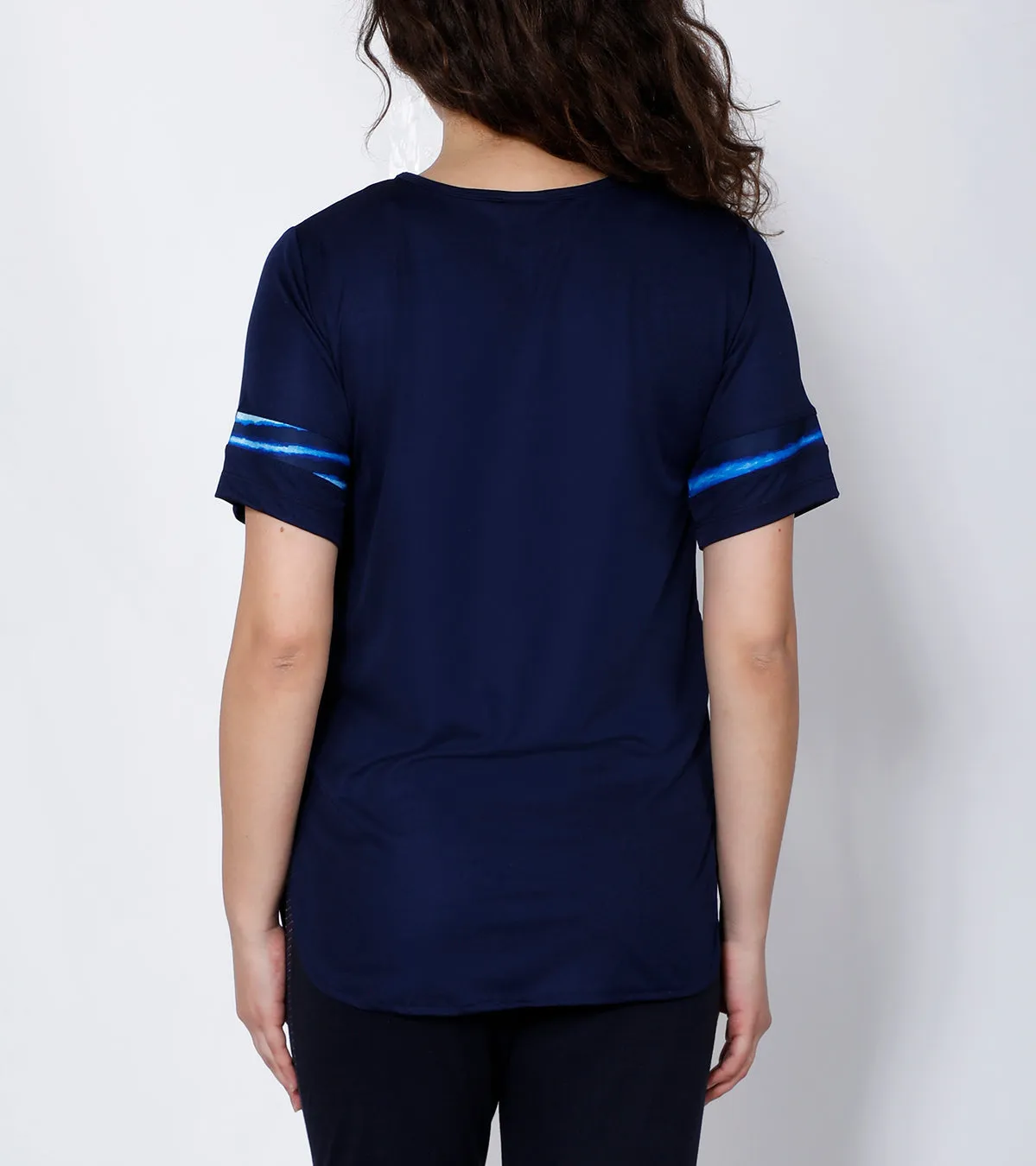 Navy Seawaves Long T-Shirt