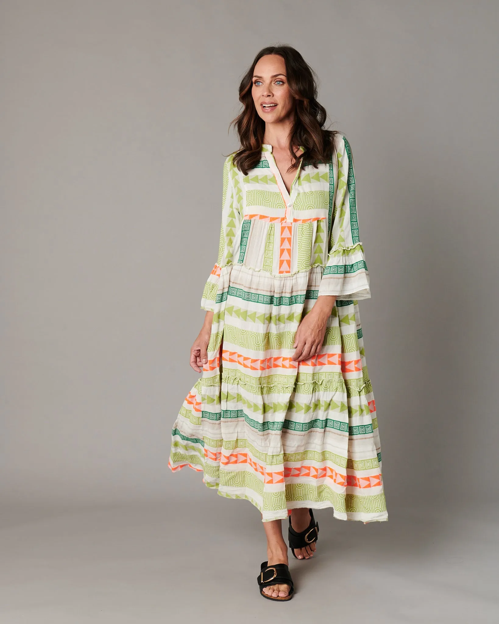 Neon Aztec Maxi Dress