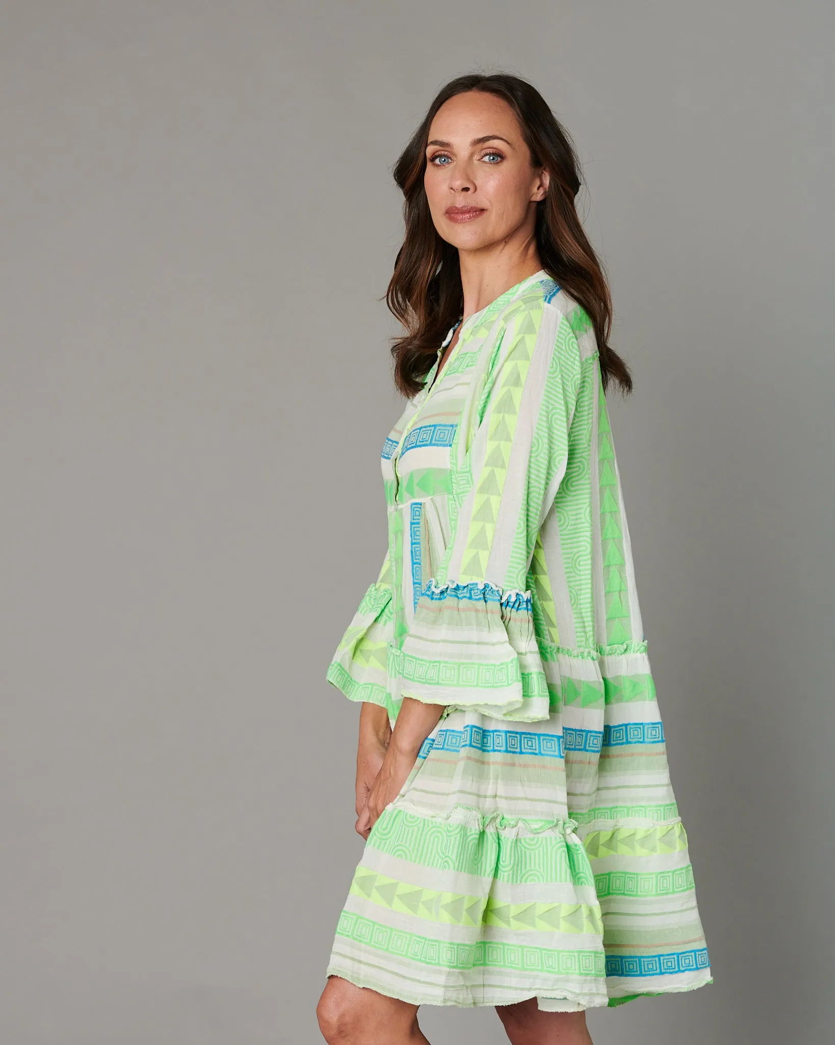 Neon Aztec Midi Dress