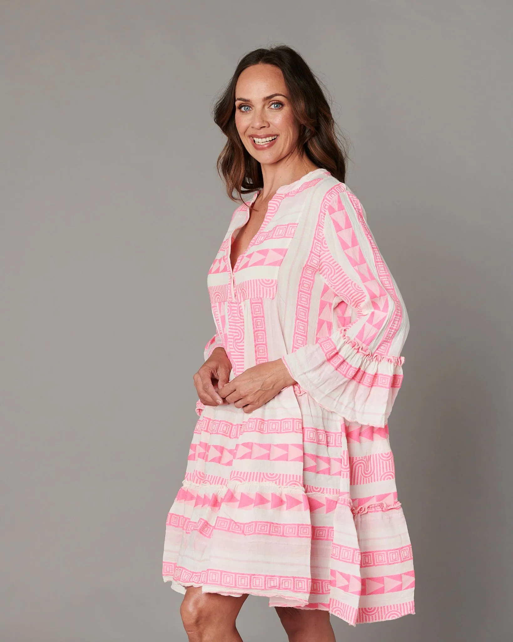 Neon Aztec Midi Dress