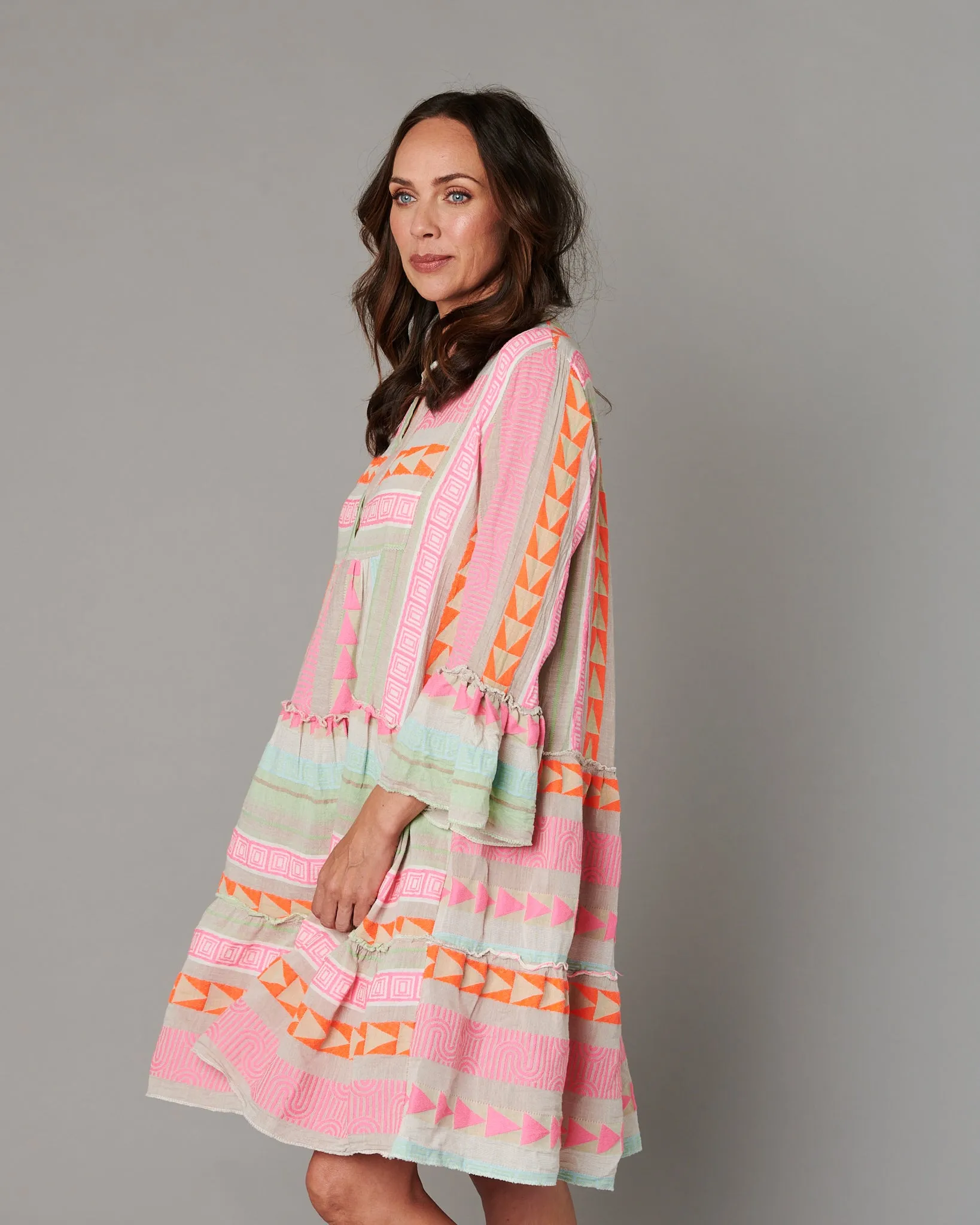 Neon Aztec Midi Dress