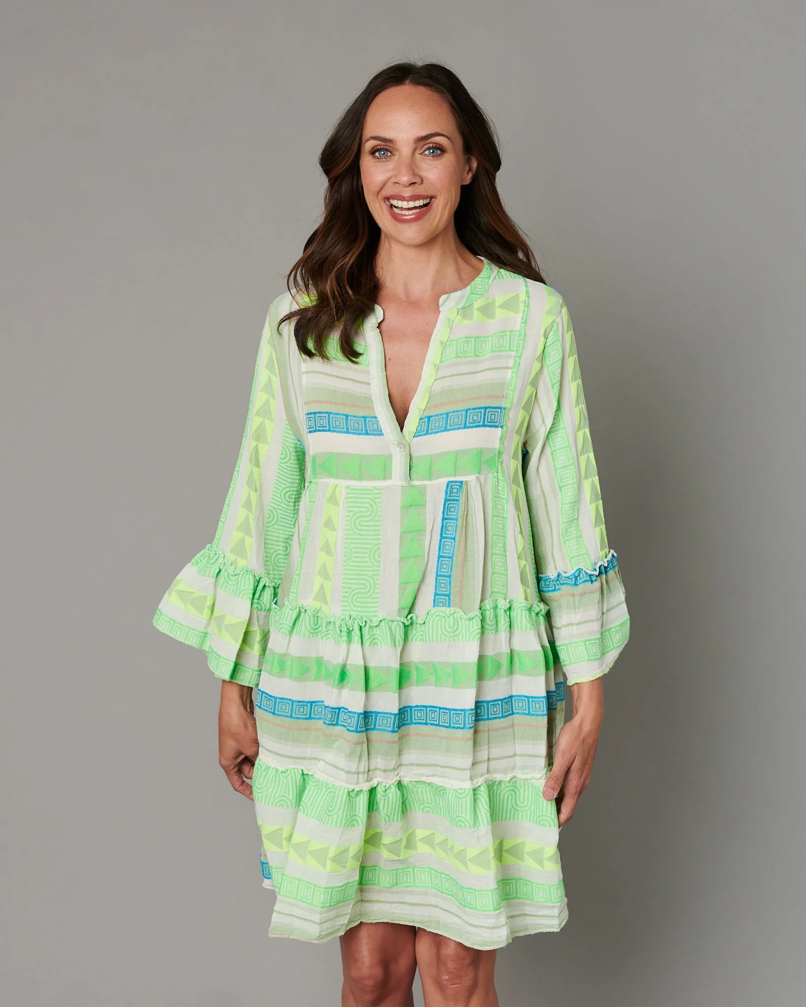 Neon Aztec Midi Dress