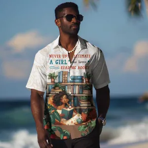 Never Underestimate A Girl Who Loves Reading Books Hawaiian Shirt African Book Lovers DT04