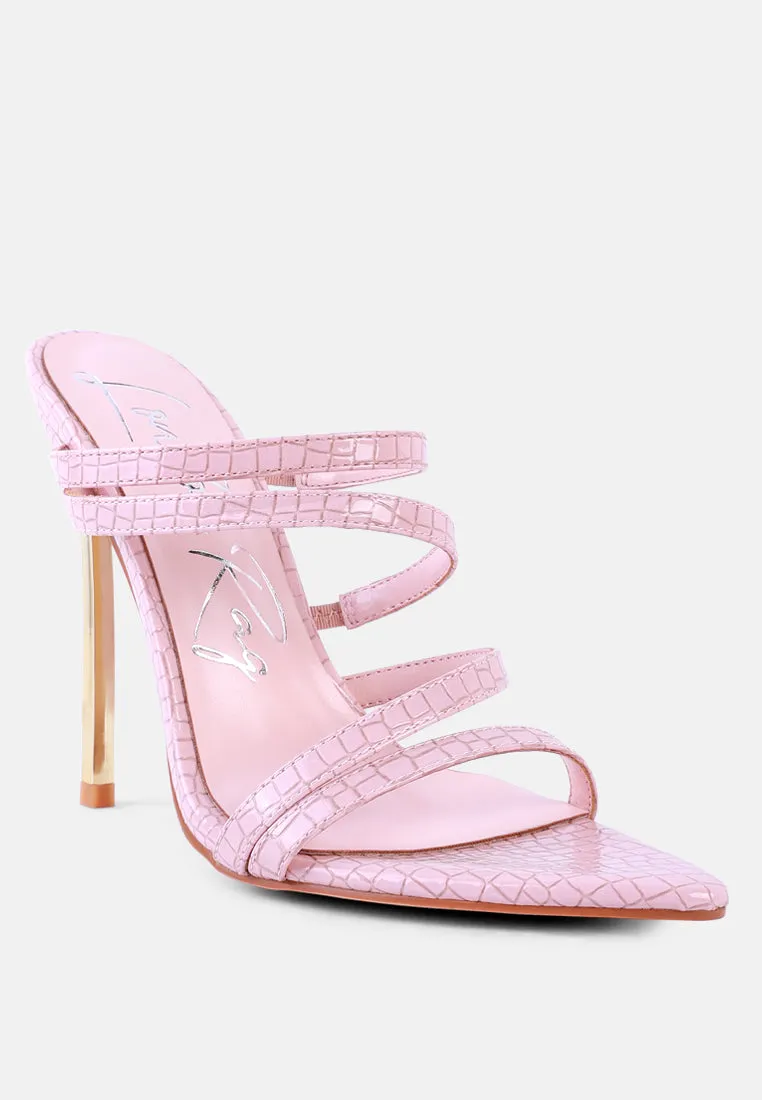 New Affair Croc Strappy High Heel Sandals By Ruw