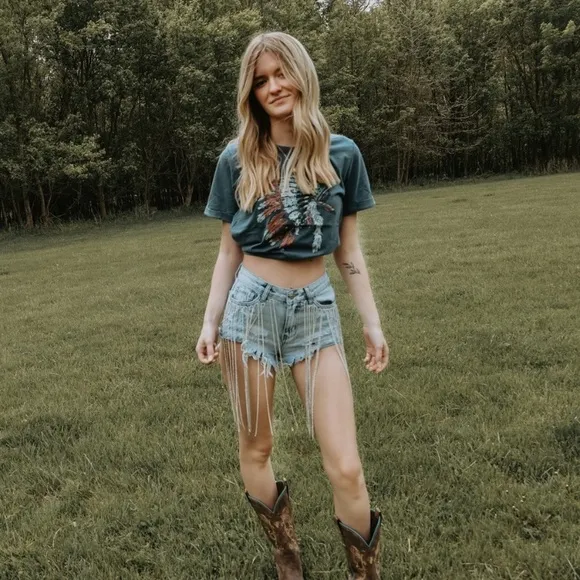 New Dallas Rhinestone Jeans Shorts