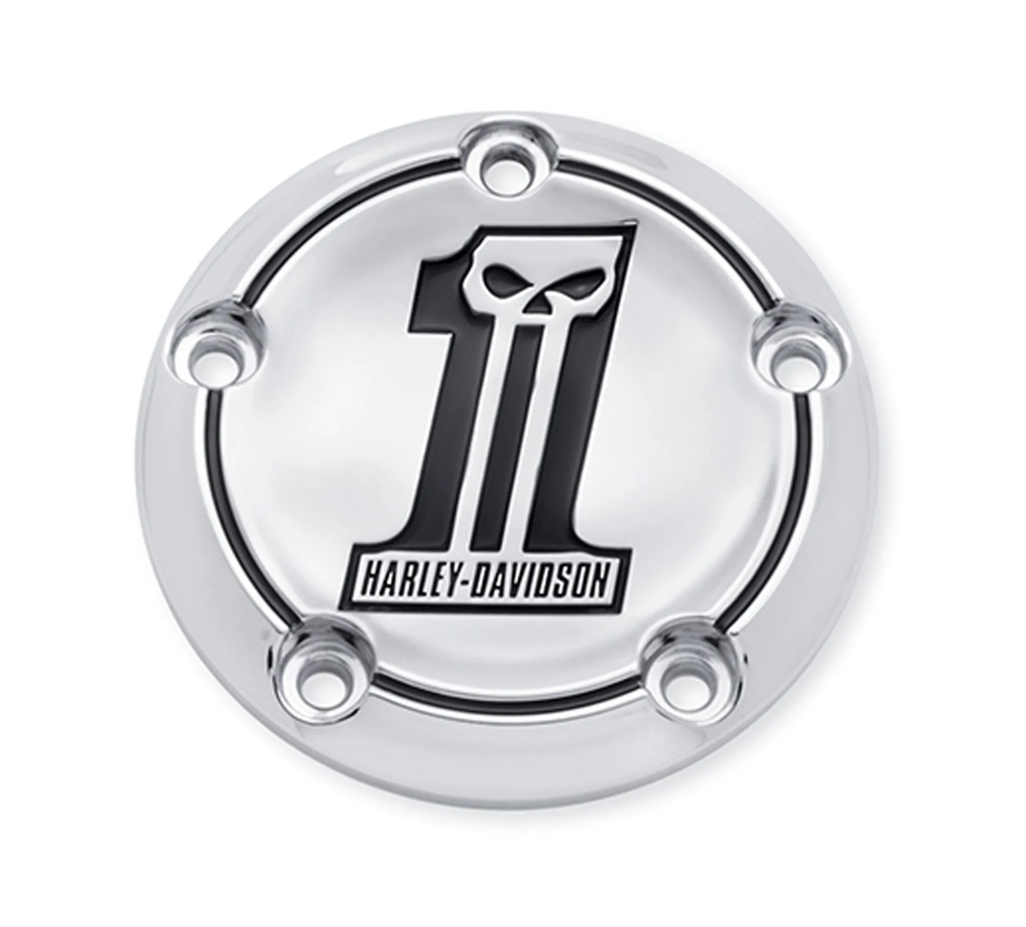 Number One Skull Timer Cover - Chrome