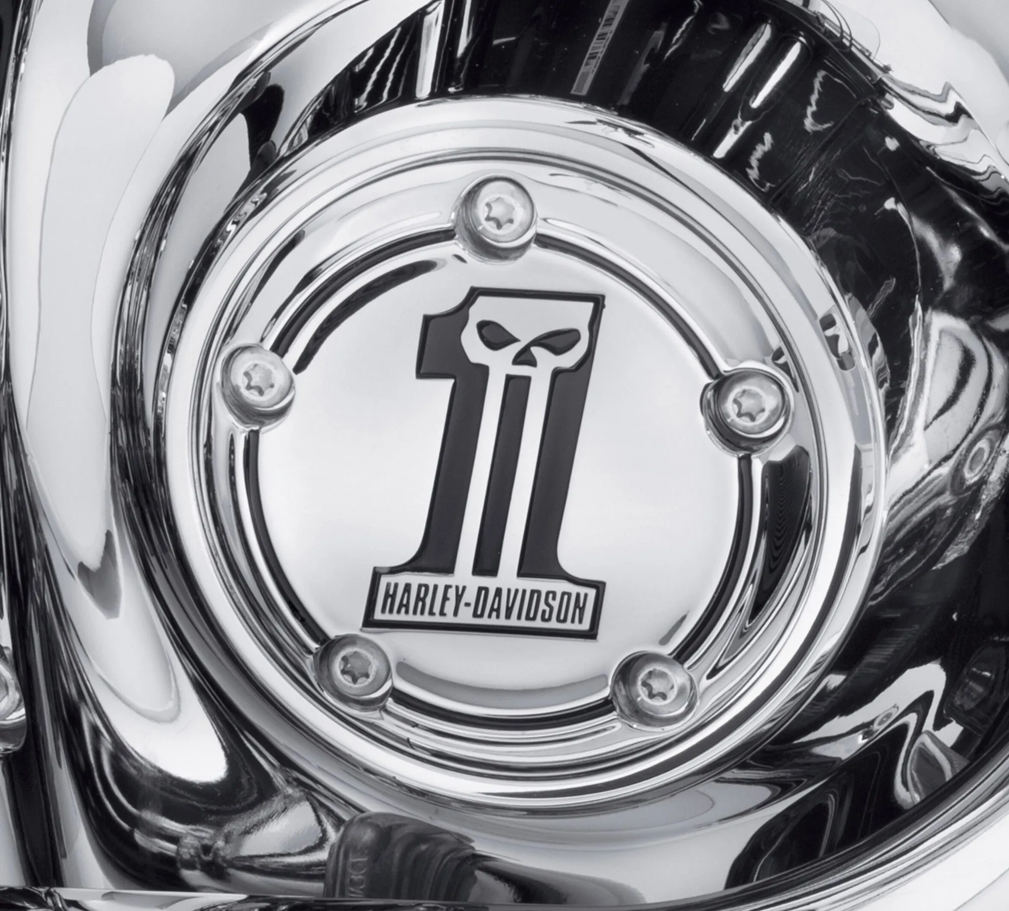 Number One Skull Timer Cover - Chrome
