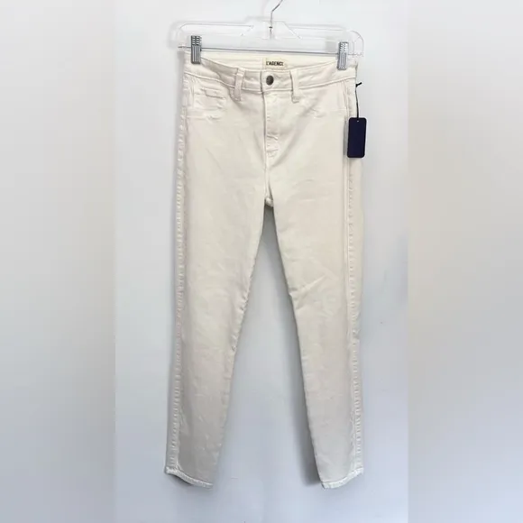 NWOT $245 L’AGENCE Made In USA MARGOT Jeans 27x 26” Crop Ankle Stretch White