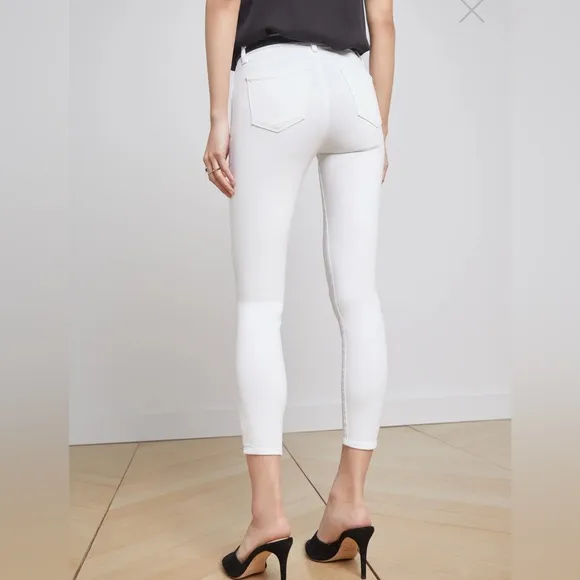 NWOT $245 L’AGENCE Made In USA MARGOT Jeans 27x 26” Crop Ankle Stretch White