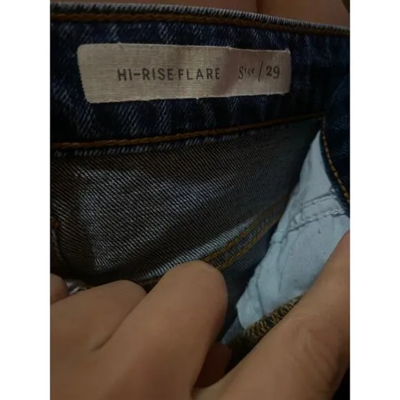NWOT Anthropologie Pilcro Flare High Rise Jeans Floral Embroidery 29