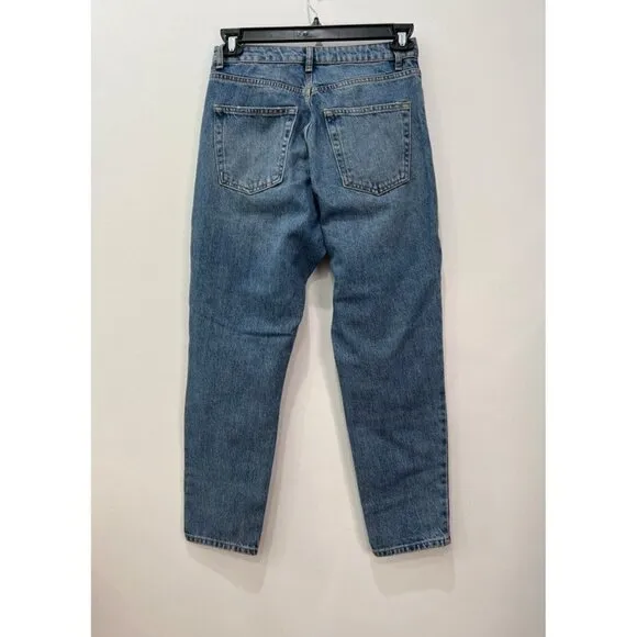 NWT TopShop Size US 6 Mom Jeans Ripped High Waited, Tapered Leg MSRP$75