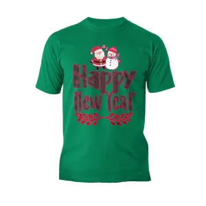 NYE Happy New Year Santa Sparkle Snowman Bling Cute Family Men's T-Shirt