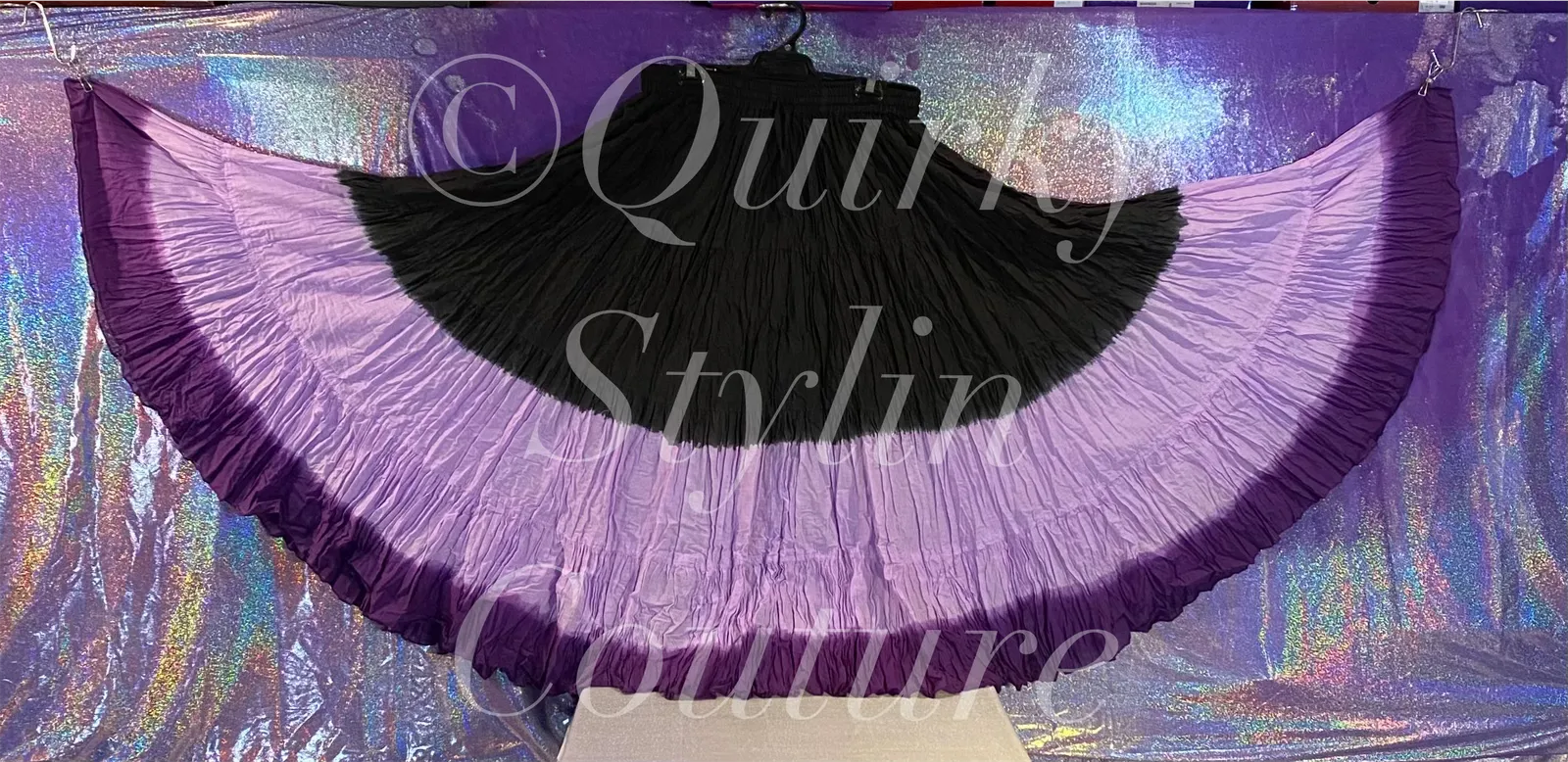 Ombre Purple Black Renaissance steampunk gothic cotton boho Maxi Long Skirt -Size 10-22 - Plus size