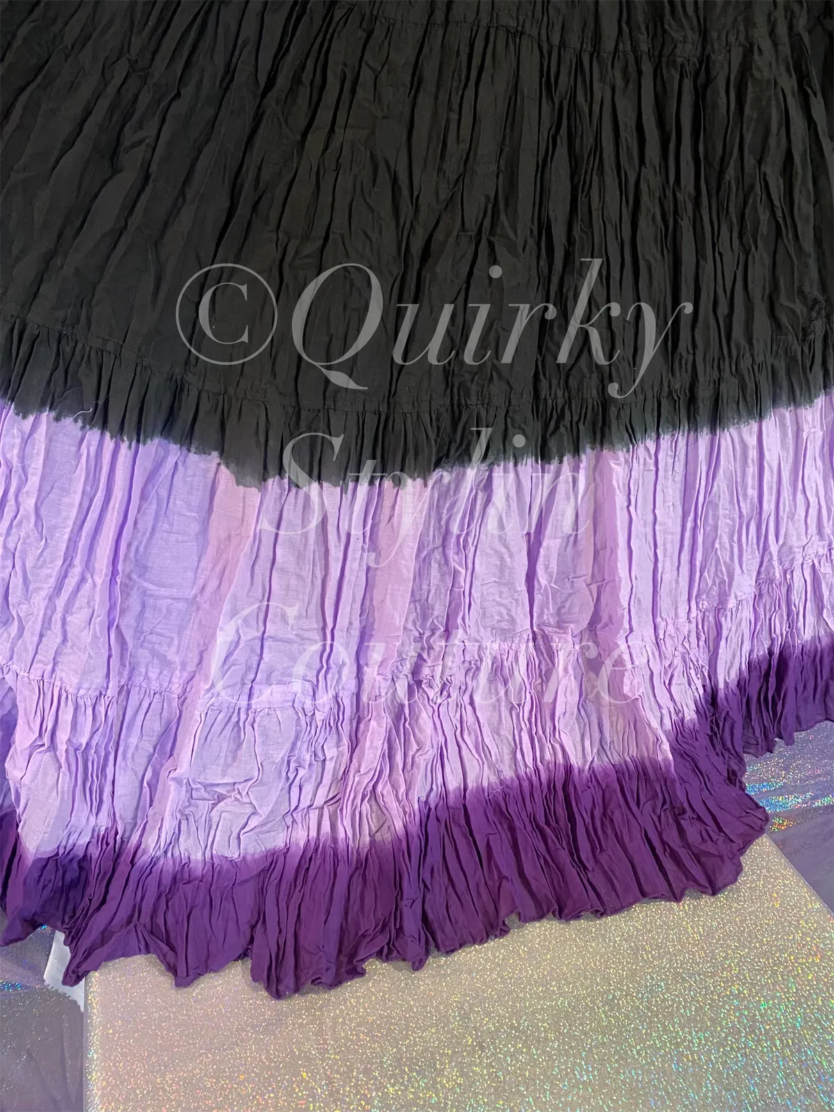 Ombre Purple Black Renaissance steampunk gothic cotton boho Maxi Long Skirt -Size 10-22 - Plus size