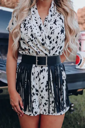 On The Wilder Side Fringe Belt - Black