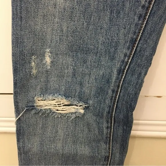 One Teaspoon Blue High Waist Freebird Distressed Zip Ankle Skinny Jeans