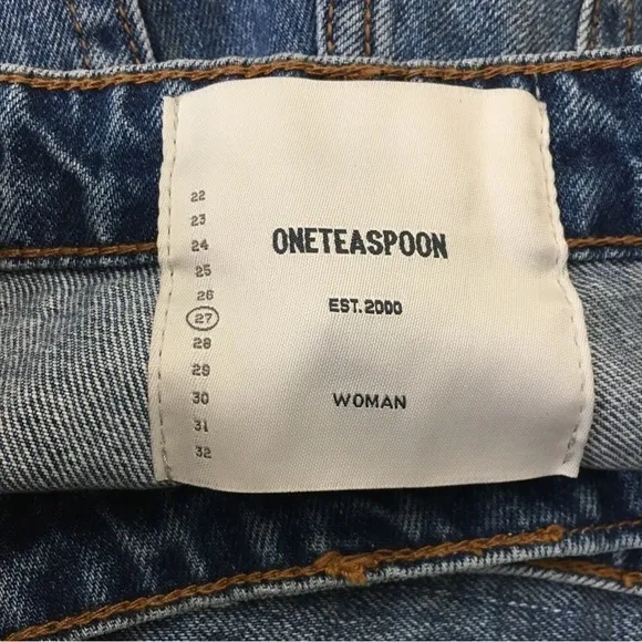 One Teaspoon Blue High Waist Freebird Distressed Zip Ankle Skinny Jeans