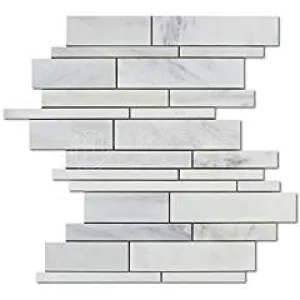 Oriental White (Eastern White) Marble Random Strip, Polished