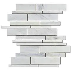 Oriental White (Eastern White) Marble Random Strip, Polished