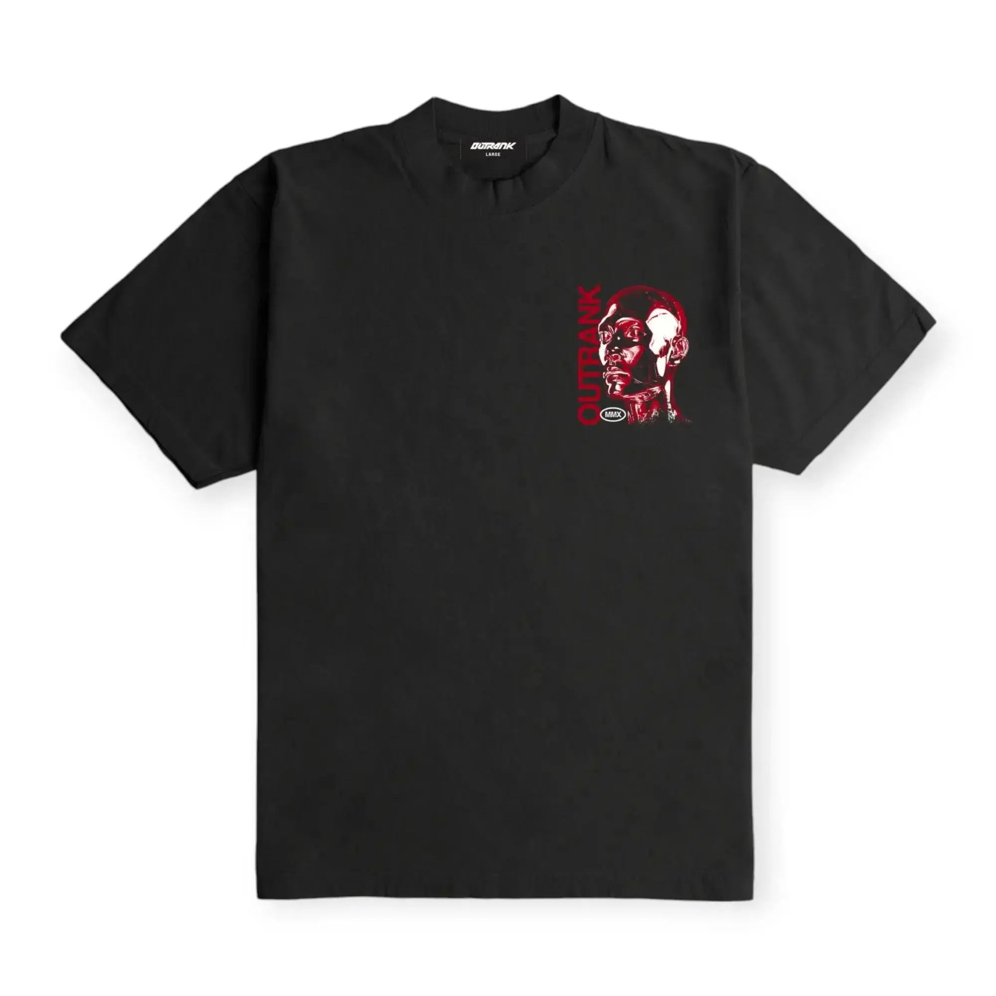 Outrank Brand Men No Stress Ultra Heavyweight T-shirt (Black)
