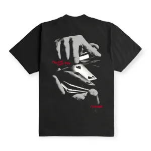 Outrank Brand Men Play Your Cards Heavyweight T-shirt (Black)