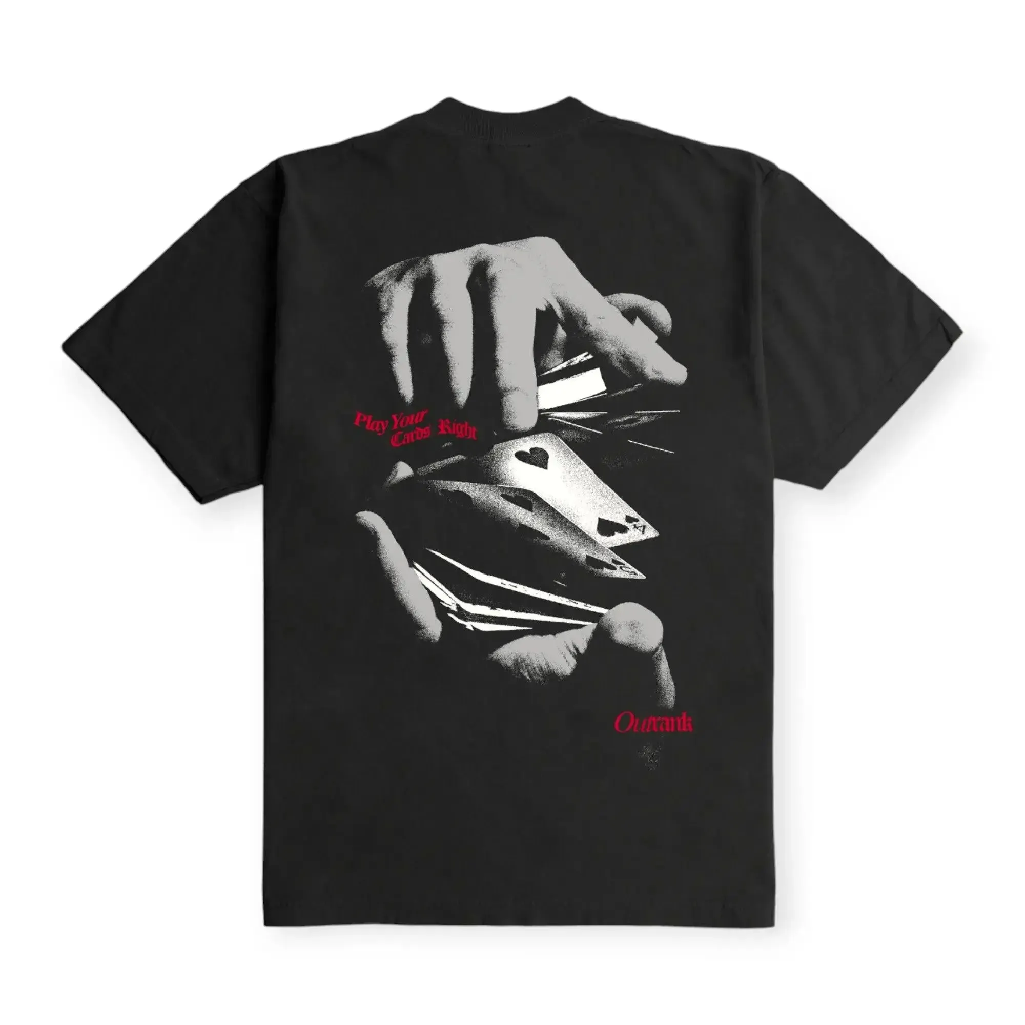 Outrank Brand Men Play Your Cards Heavyweight T-shirt (Black)