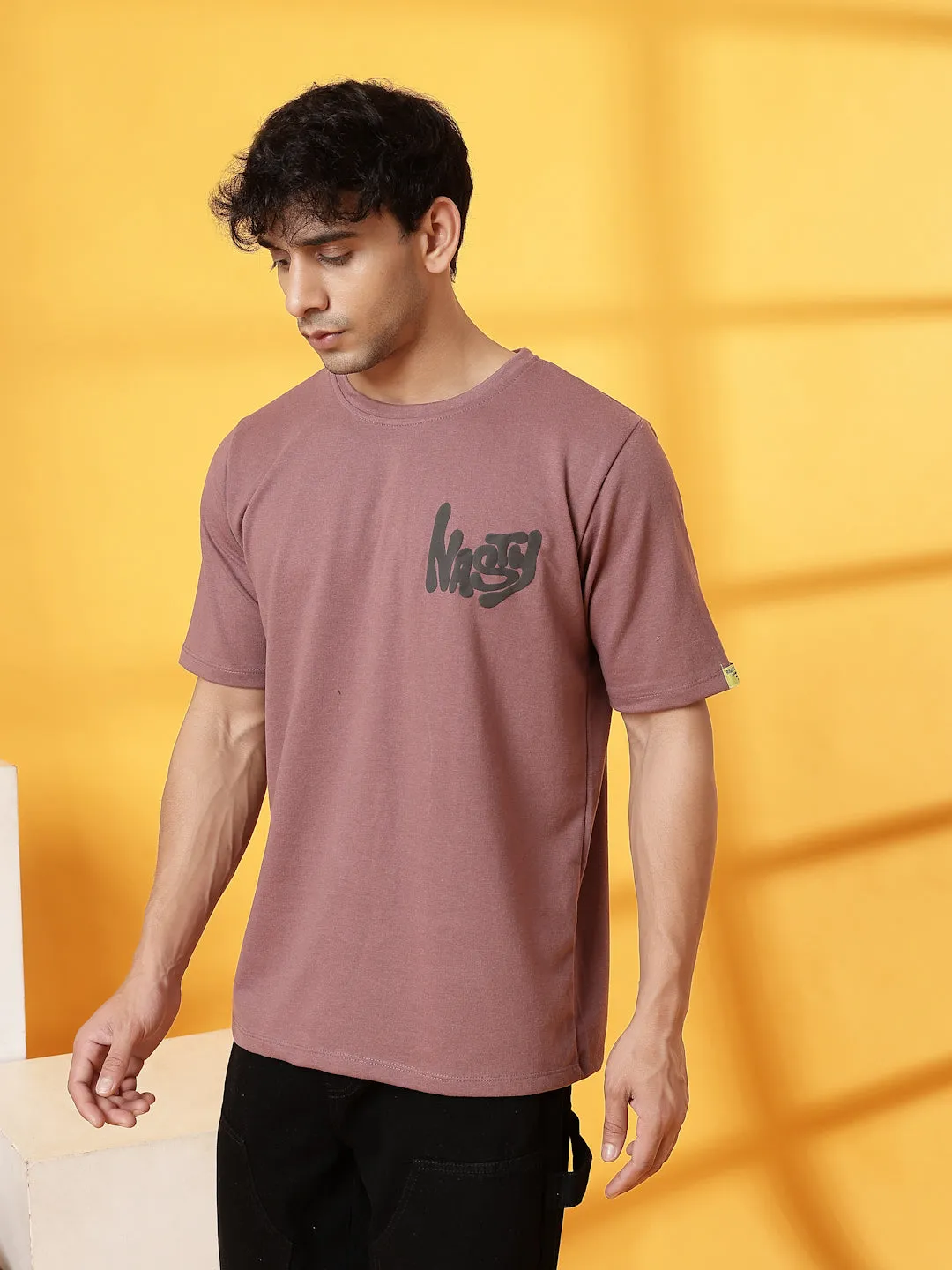 Oversized Typography Puff Print T-Shirt