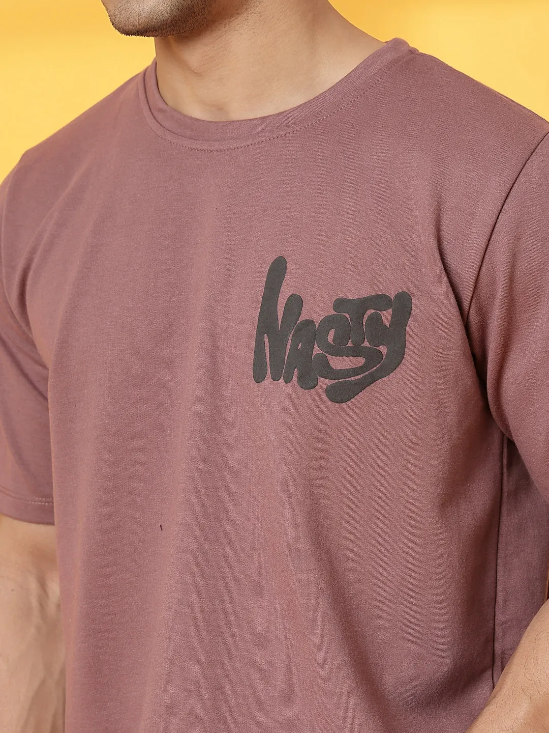 Oversized Typography Puff Print T-Shirt
